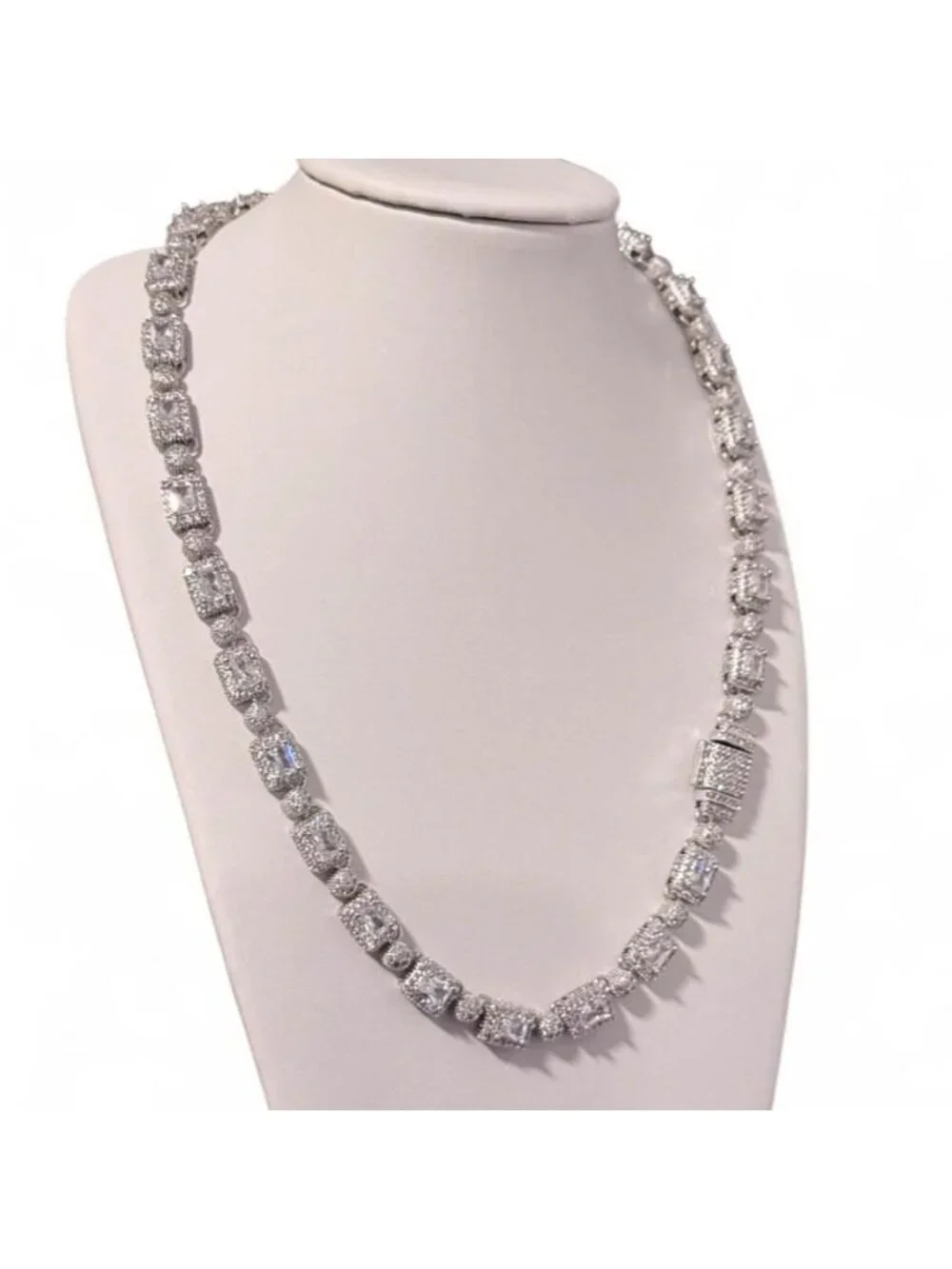 Iced Out Tennis Cluster Necklace D 2 Fc